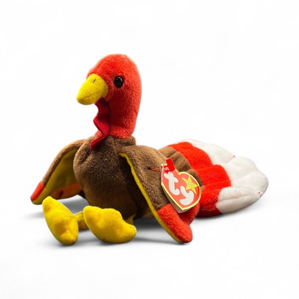 4/$20  Beanie Baby GOBBLES the Turkey Retired 1996 Vintage Thanksgiving Fall
